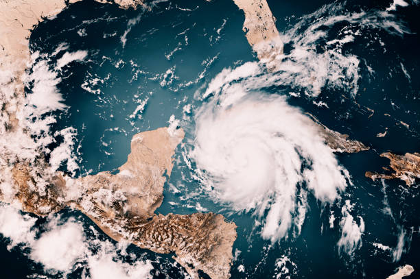 hurricane ian 2022 cloud map caribbean sea 3d render neutral - hurricane florida stok fotoğraflar ve resimler
