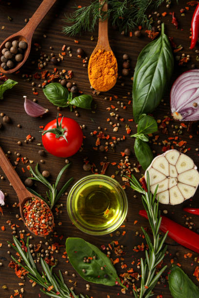 istock Concept of cooking, different spices, top view 1428279654