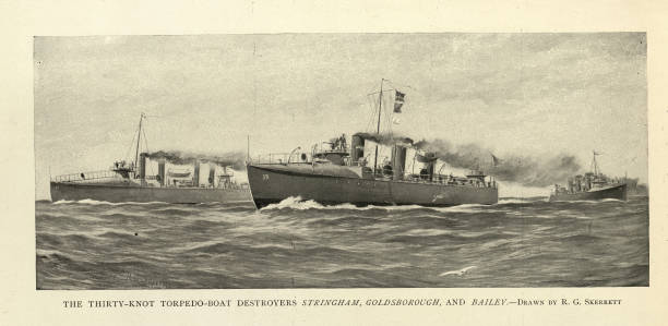 istock USS Stringham, Goldsborough and Bailey, torpedo boat destroyers, United States Navy warships 19th Century 1428281792