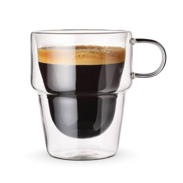 istock Glass cup of espresso coffee isolated on white. 1428283184
