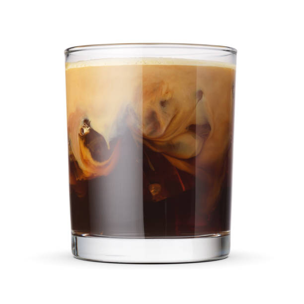 istock Ice coffee with milk isolated on a white. 1428283220