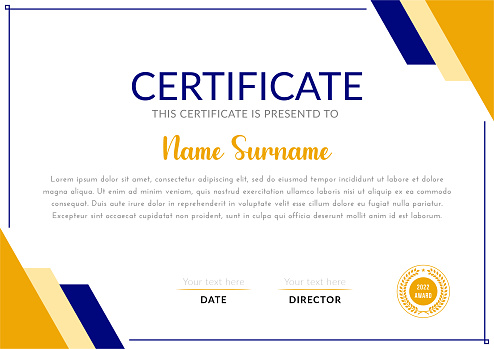 Certificate of achievement template.
For diploma, prizes, business, certificates, universities, schools and companies.
Vector illustration in HD very easy to make edits.