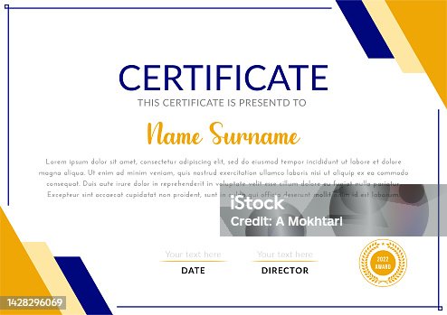 istock Certificate of achievement template.
For diploma, prizes, business, certificates, universities, schools and companies. 1428296069