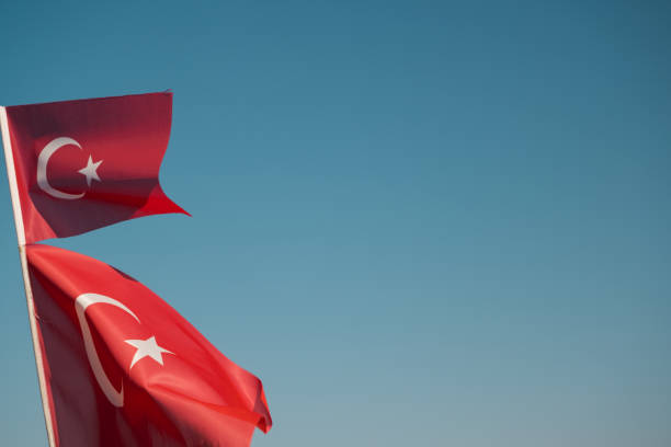 istock Close up shot of a Turkish flag. 1428298574