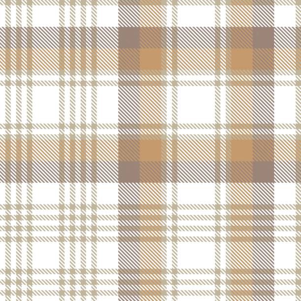 ilustraciones, imágenes clip art, dibujos animados e iconos de stock de patrón sin costuras texturizado marrón ombre plaid - plaid checked pattern sewing