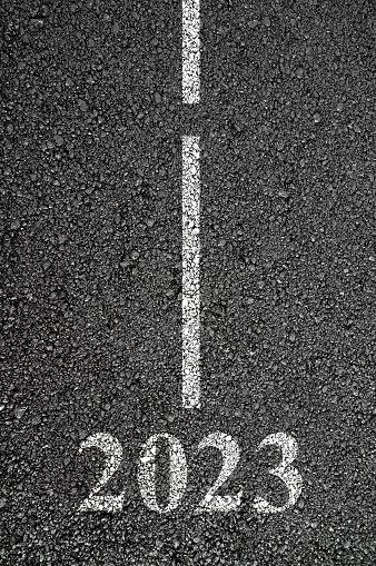 Empty road to upcoming 2023