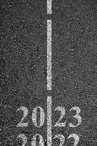 Empty road to upcoming 2023