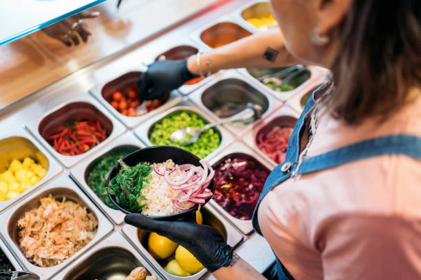 Woman Preparing Poke Bowl