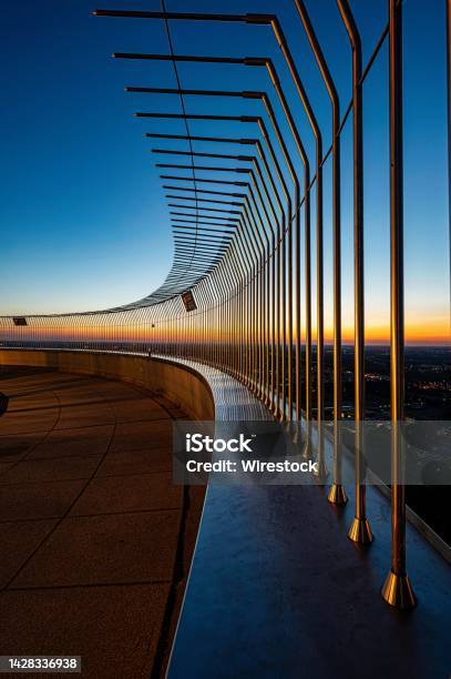 Breathtaking City View From The Viewing Platform Of Olympiaturm In Munich Germany At Dusk Stock Photo - Download Image Now