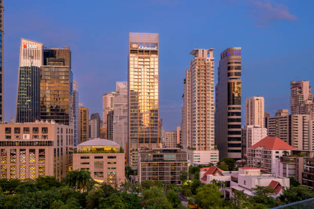 istock The Bangkok skyline at sunset 1428338128
