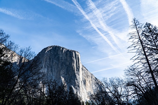 A lofty rock on a sunny day in Yosemite valley