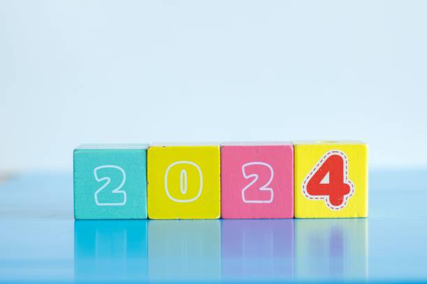 istock Set of colorful blocks with 2024 written on the side 1428339367