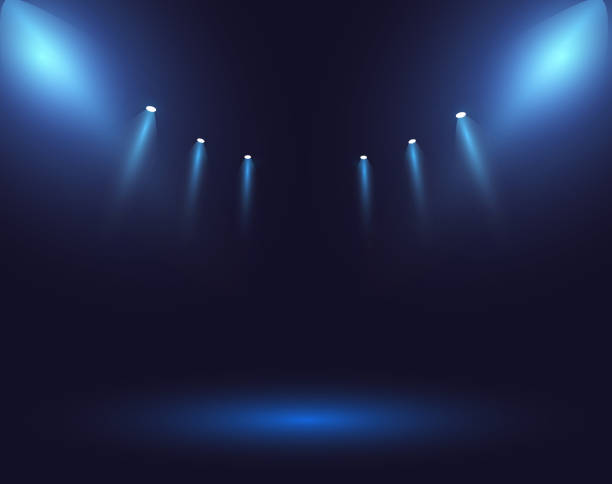istock Bright stadium arena lights. Sports stadium with lights, eps 10. 1428339529