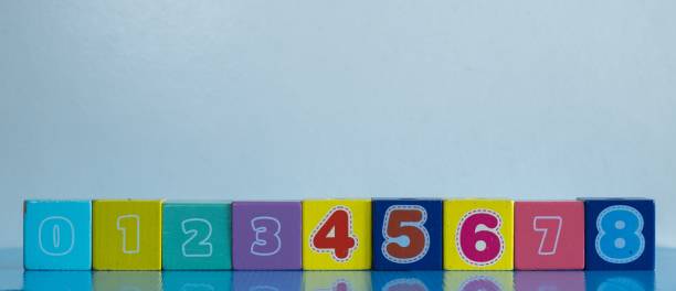 istock Kids' colorful cube toys with the numbers 1428339835