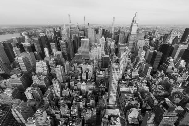 istock Black and white cityscape with skyscrapers 1428352174