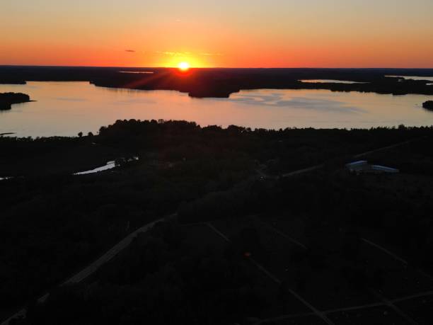 istock Scenic sunset over a lake 1428354644