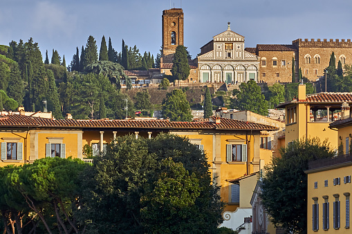 City view of Florence. in the background the Abbey of San Miniato al Monte.