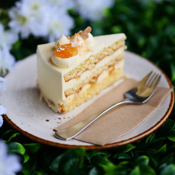 istock Slice of cake for dessert on a plate 1428360125