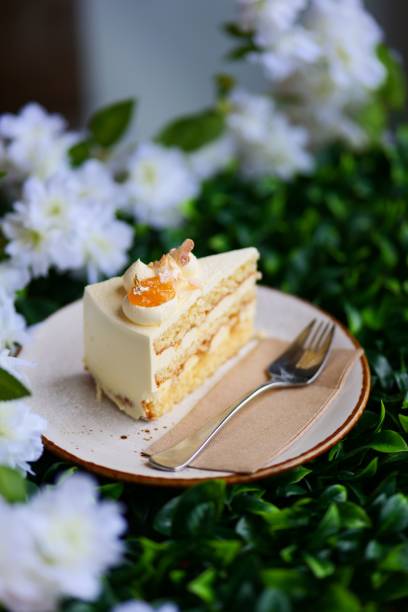 istock Slice of cake for dessert on a plate 1428360142