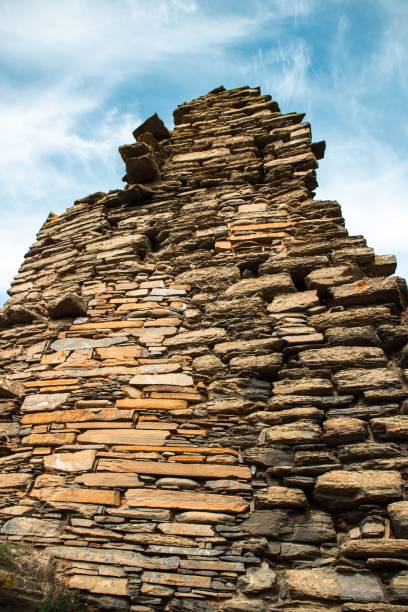 istock Vertical low angle shot of castle ruins in Scotland 1428364608