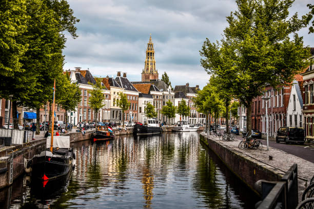 istock Aa-Kerk And Groningen Canal On Cloudy Day, The Netherlands 1428365762