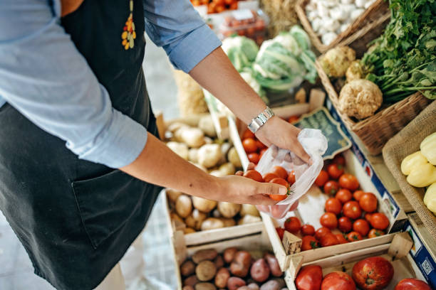 istock Healthy food, vegetables, men's hands. 1428372442
