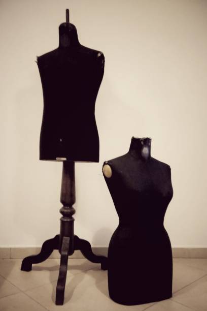 istock Vertical shot of black dress forms 1428374213