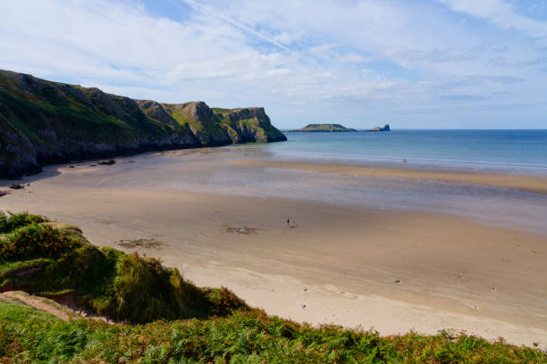 istock Almost deserted Rhossili beach at low tide. 1428381427