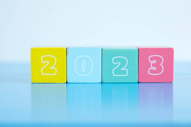 istock Set of colorful blocks with 2023 written on the side 1428387729