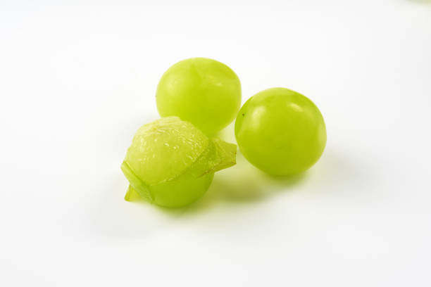 shine muscat fruits on white background