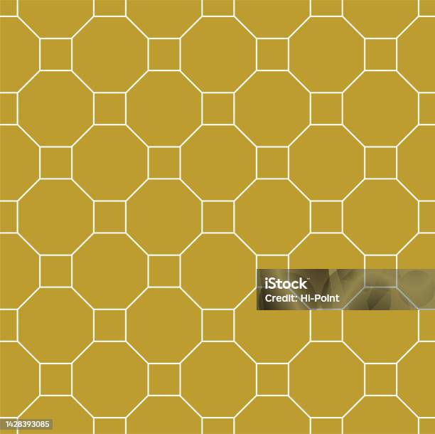 Single Color Octagonal Balance Pattern Modern Style Seamless Octagon And Squares Pattern Stock Illustration ...