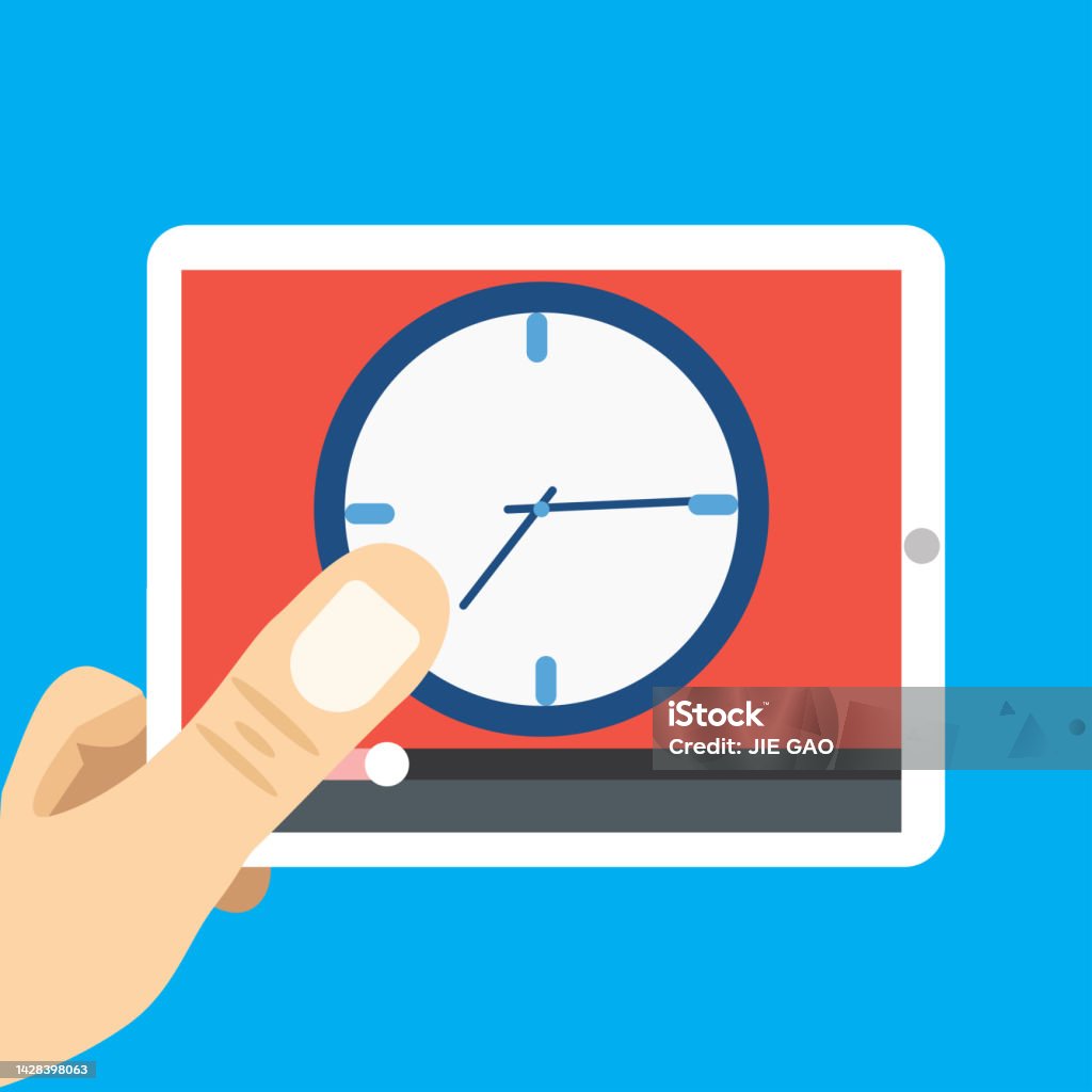Time On The Computer Stock Illustration - Download Image Now - Adult ...