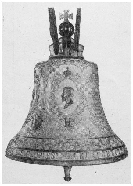 Antique illustration: Chatellerault bell offered by the tsar Antique illustration: Chatellerault bell offered by the tsar chatellerault photos stock illustrations