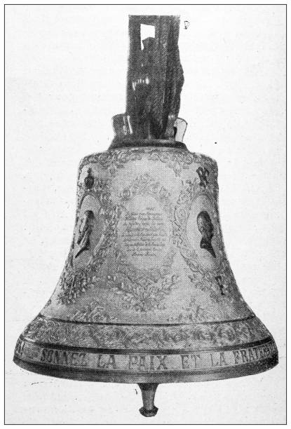 Antique illustration: Chatellerault bell offered by the tsar Antique illustration: Chatellerault bell offered by the tsar chatellerault photos stock illustrations