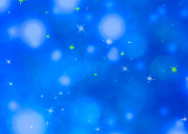 istock Blue light and white bokeh with star for background 1428409284