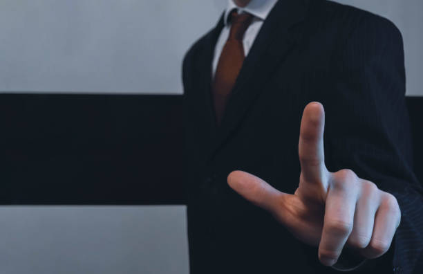 istock Businessman pointing with finger closeup concept image 1428412242