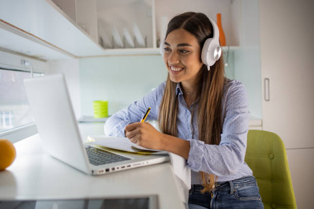 istock Young woman working from home 1428412378