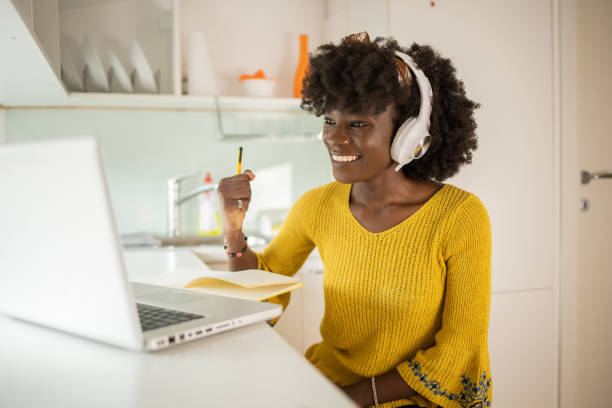 istock Young woman working from home 1428414438
