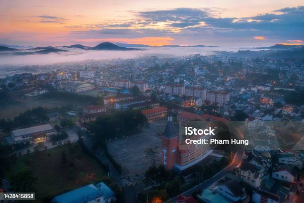 Foggy Early Morning In Da Lat City Stock Photo - Download Image Now - Beauty, Central Highlands - Vietnam, City