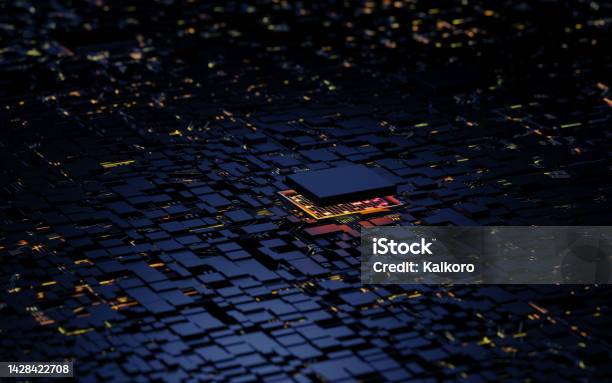 3d Rendering Microprocessor Cpu Chipset Central Processor Unit On The ...