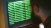 Hacker Breaking Into Computer Typing Code On Screen 90s Retrofuturistic ...