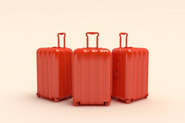 istock Red Travel suitcase on white background 1428432633