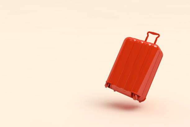 istock Red Travel suitcase on white background 1428432934
