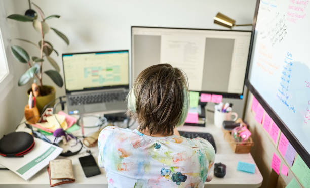 istock Woman working online from home on a computer 1428434270