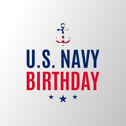 U.S. Navy Birthday poster. Vector illustration. EPS10