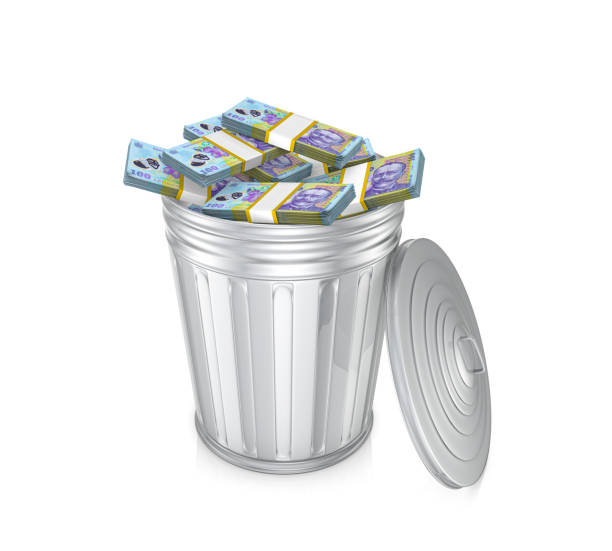 istock Romanian Lei money garbage trash 1428437390