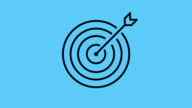 istock Business target on blue background. Line icon animation. 1428437663