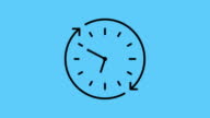 istock Business time management concept on blue background. Line icon animation. 1428440199
