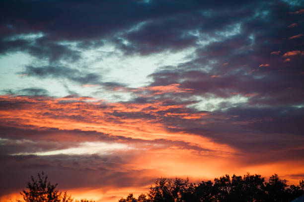 istock Sunset sunrise with clouds, light rays and other atmospheric effect 1428447854