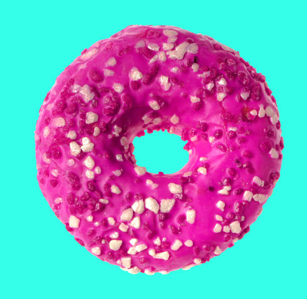 istock lush donut covered with cream, on a blue background 1428452369